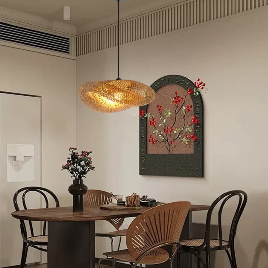Luster na lanku HILO 1xE27/40W/230V pr. 60 cm bambus