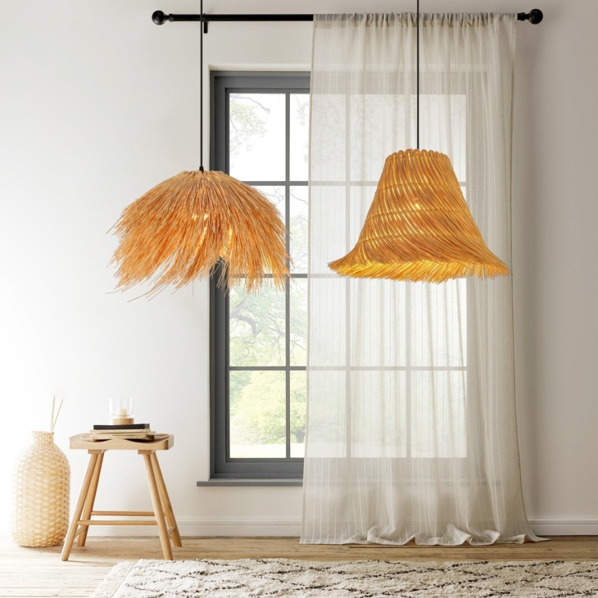 Luster na lanku NATURALEZA 1xE27/40W/230V pr. 55 cm ratan