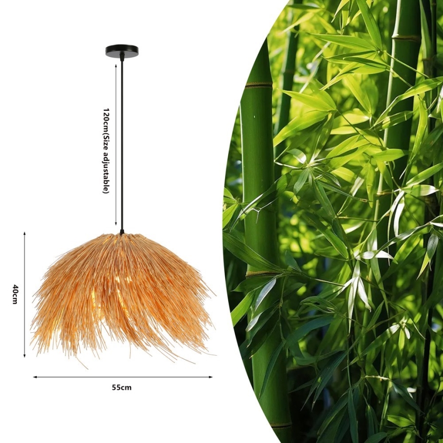 Luster na lanku NATURALEZA 1xE27/40W/230V pr. 55 cm ratan