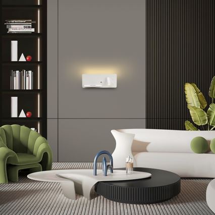 Immax 08286L - LED Nástenné bodové svietidlo s poličkou, USB portom a bezdrôtovým nabíjaním Be PREPARE LED/3W/230V + LED/3W biela