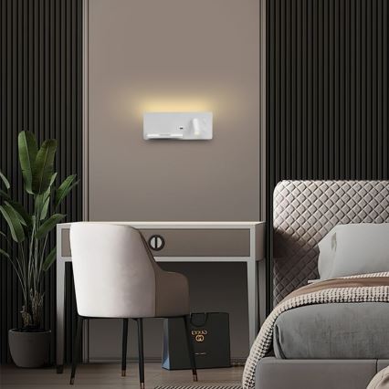 Immax 08286L - LED Nástenné bodové svietidlo s poličkou, USB portom a bezdrôtovým nabíjaním Be PREPARE LED/3W/230V + LED/3W biela