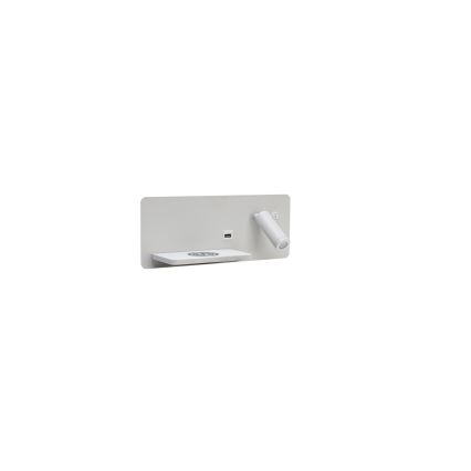 Immax 08286L - LED Nástenné bodové svietidlo s poličkou, USB portom a bezdrôtovým nabíjaním Be PREPARE LED/3W/230V + LED/3W biela