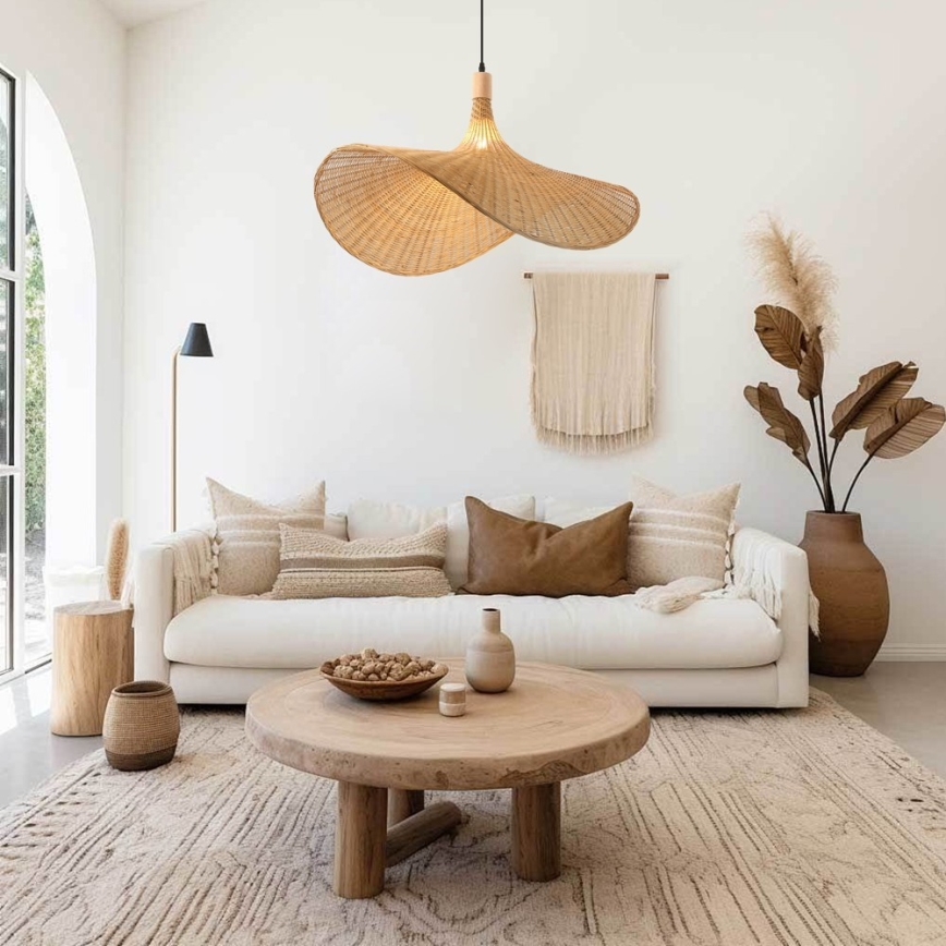 Immax 08290L - Luster na lanku SOMBRERO 1xE27/40W/230V pr. 80 cm ratan