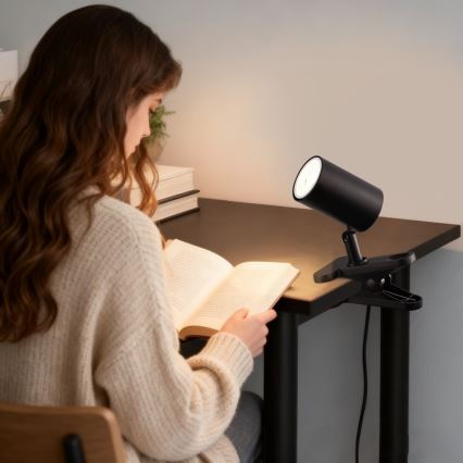 Lampa s klipom PUNTO 1xGU10/9W/230V čierna