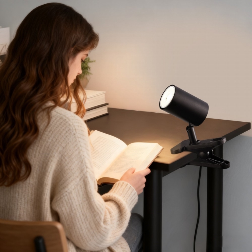 Lampa s klipom PUNTO 1xGU10/9W/230V čierna