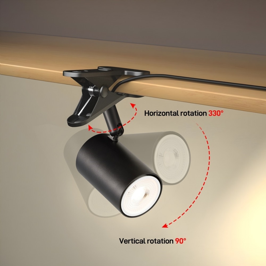 Lampa s klipom PUNTO 1xGU10/9W/230V čierna