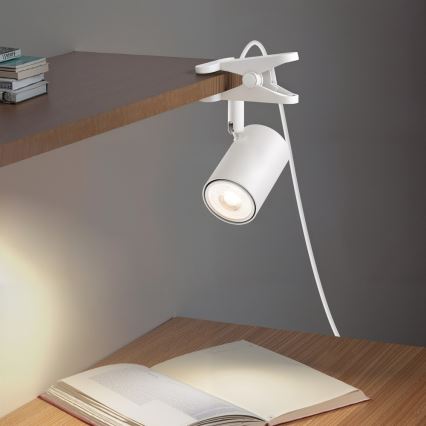 Lampa s klipom PUNTO 1xGU10/9W/230V biela