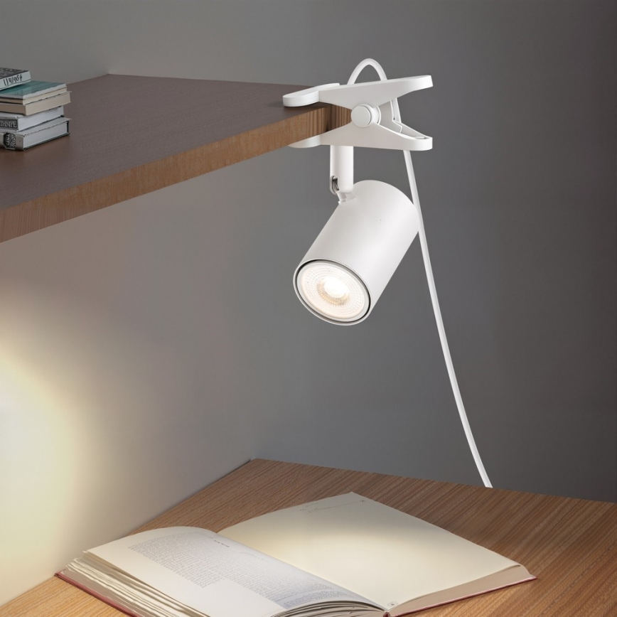 Lampa s klipom PUNTO 1xGU10/9W/230V biela