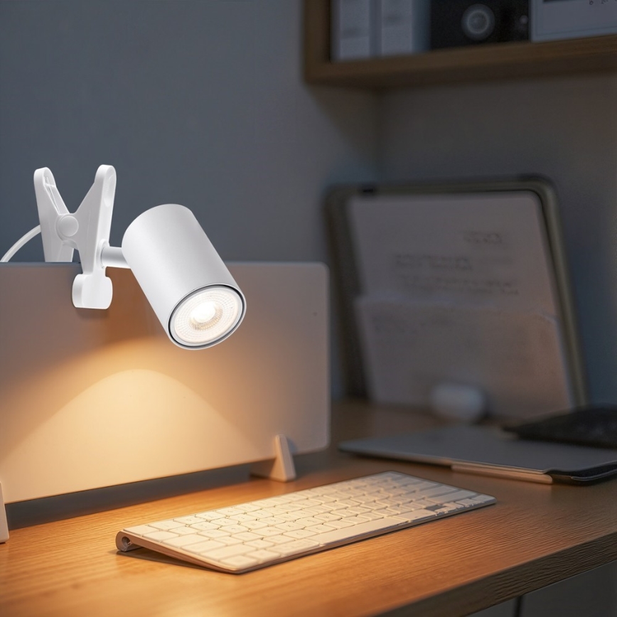 Lampa s klipom PUNTO 1xGU10/9W/230V biela