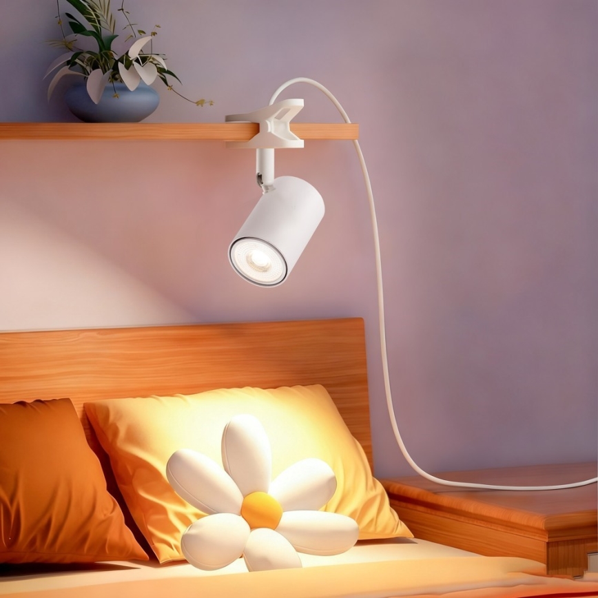 Lampa s klipom PUNTO 1xGU10/9W/230V biela