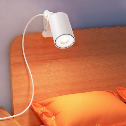 Lampa s klipom PUNTO 1xGU10/9W/230V biela