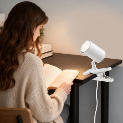 Lampa s klipom PUNTO 1xGU10/9W/230V biela