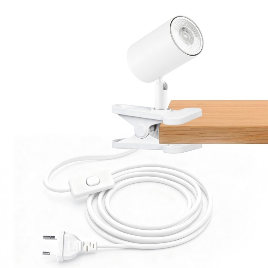 Lampa s klipom PUNTO 1xGU10/9W/230V biela