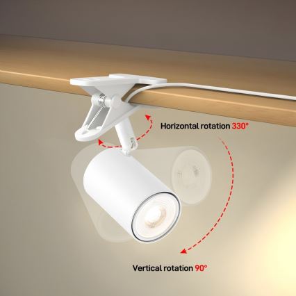 Lampa s klipom PUNTO 1xGU10/9W/230V biela