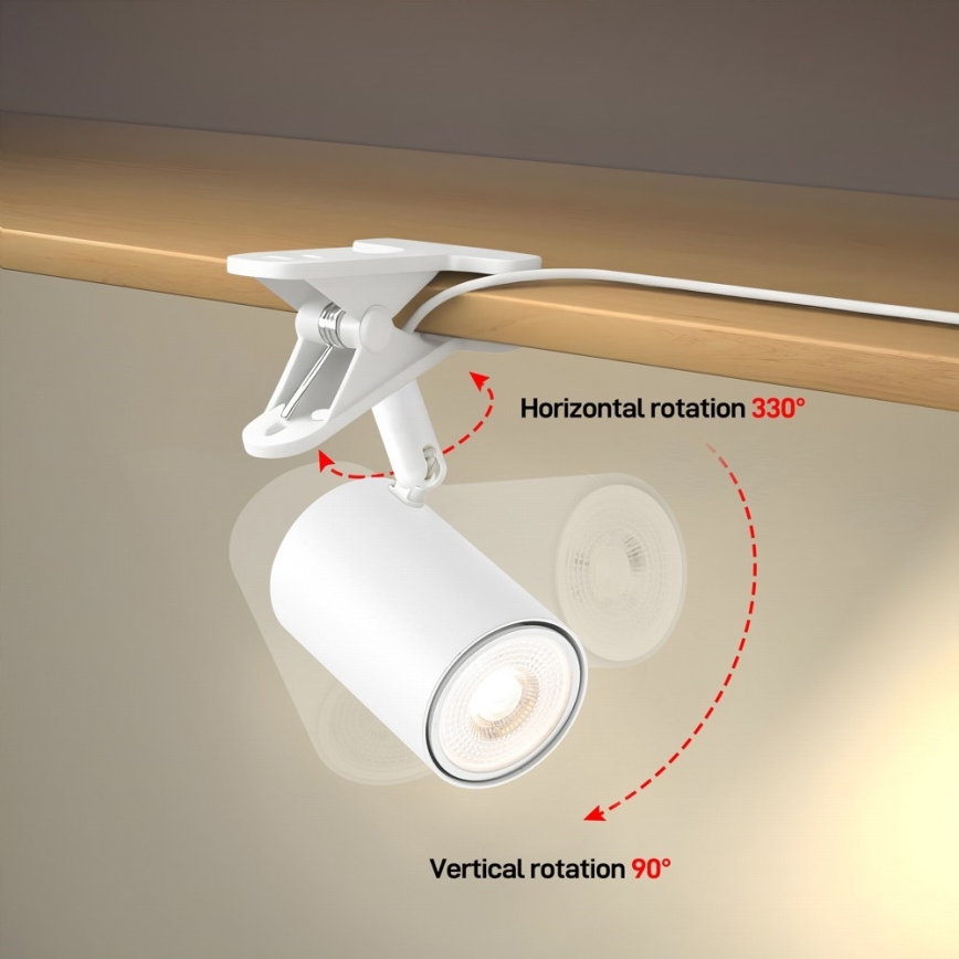 Lampa s klipom PUNTO 1xGU10/9W/230V biela