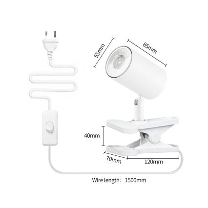 Lampa s klipom PUNTO 1xGU10/9W/230V biela