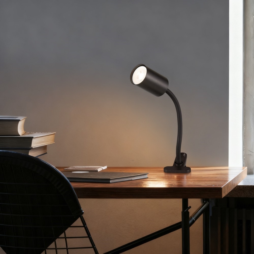 Flexibilná lampa s klipom PUNTO 1xGU10/9W/230V čierna