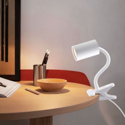 Flexibilná lampa s klipom PUNTO 1xGU10/9W/230V biela
