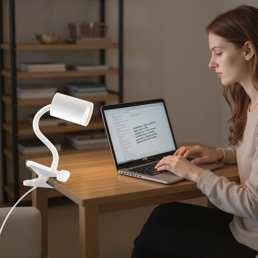 Flexibilná lampa s klipom PUNTO 1xGU10/9W/230V biela