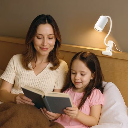 Flexibilná lampa s klipom PUNTO 1xGU10/9W/230V biela