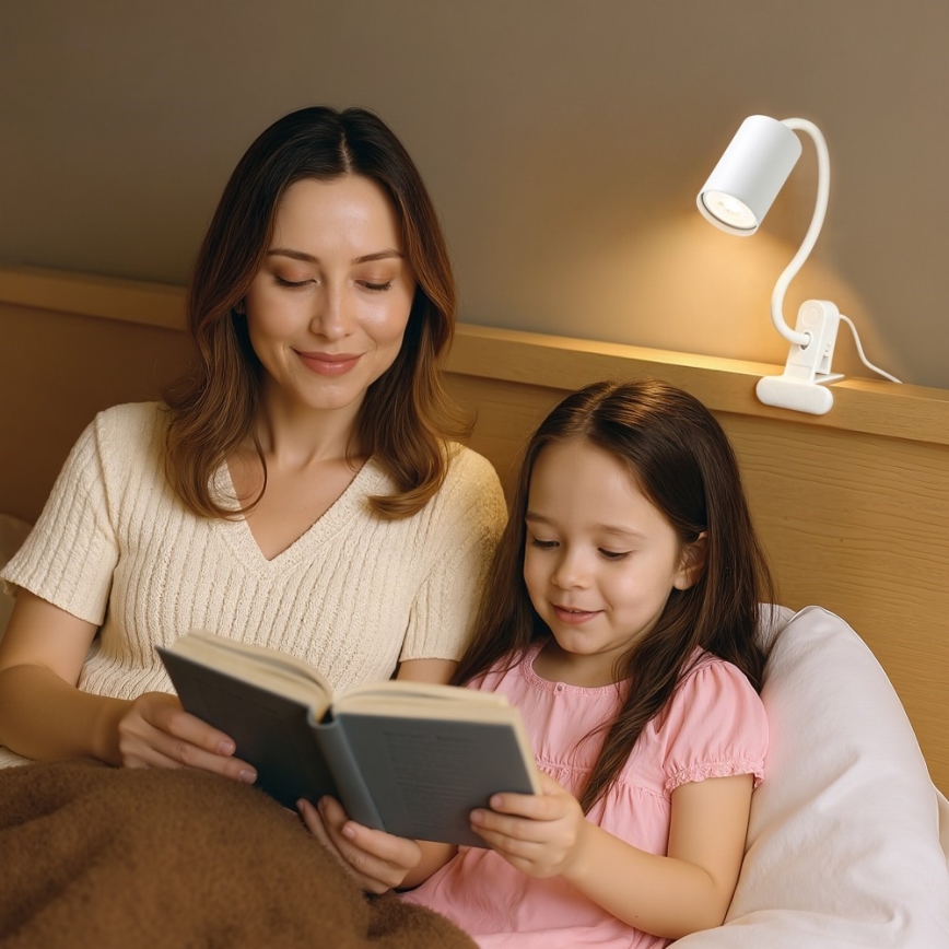 Flexibilná lampa s klipom PUNTO 1xGU10/9W/230V biela