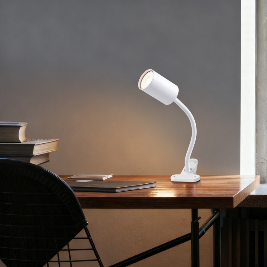 Flexibilná lampa s klipom PUNTO 1xGU10/9W/230V biela