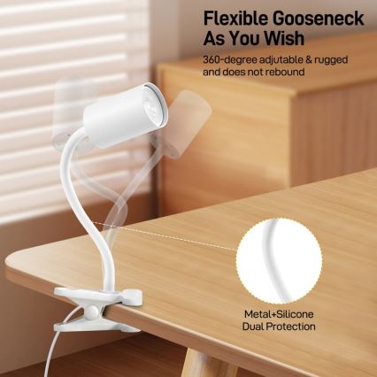 Flexibilná lampa s klipom PUNTO 1xGU10/9W/230V biela
