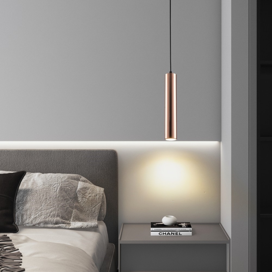 Luster na lanku PUNTO 1xGU10/9W/230V ružové zlato