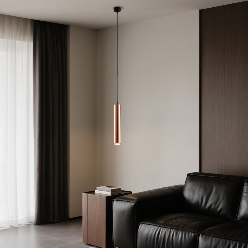 Luster na lanku PUNTO 1xGU10/9W/230V ružové zlato