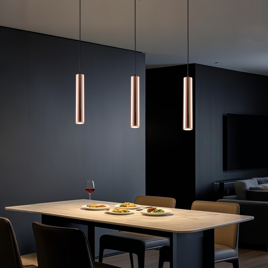 Luster na lanku PUNTO 1xGU10/9W/230V ružové zlato