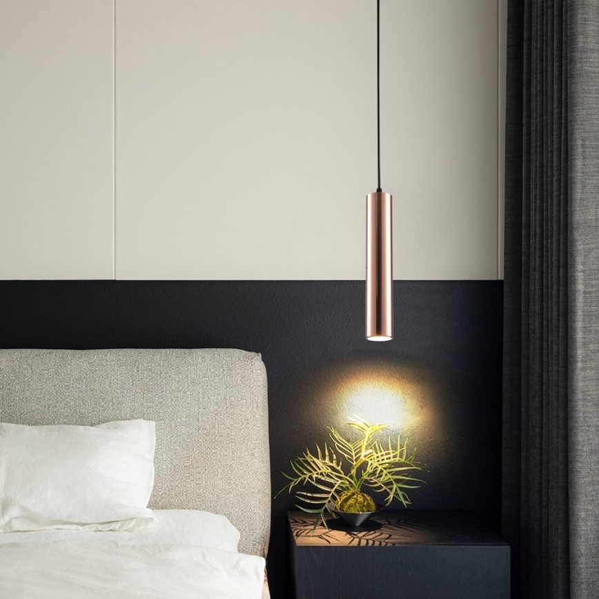 Luster na lanku PUNTO 1xGU10/9W/230V ružové zlato