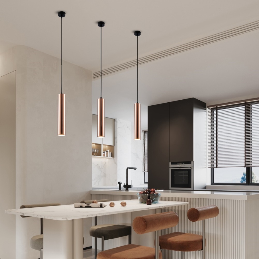 Luster na lanku PUNTO 1xGU10/9W/230V ružové zlato