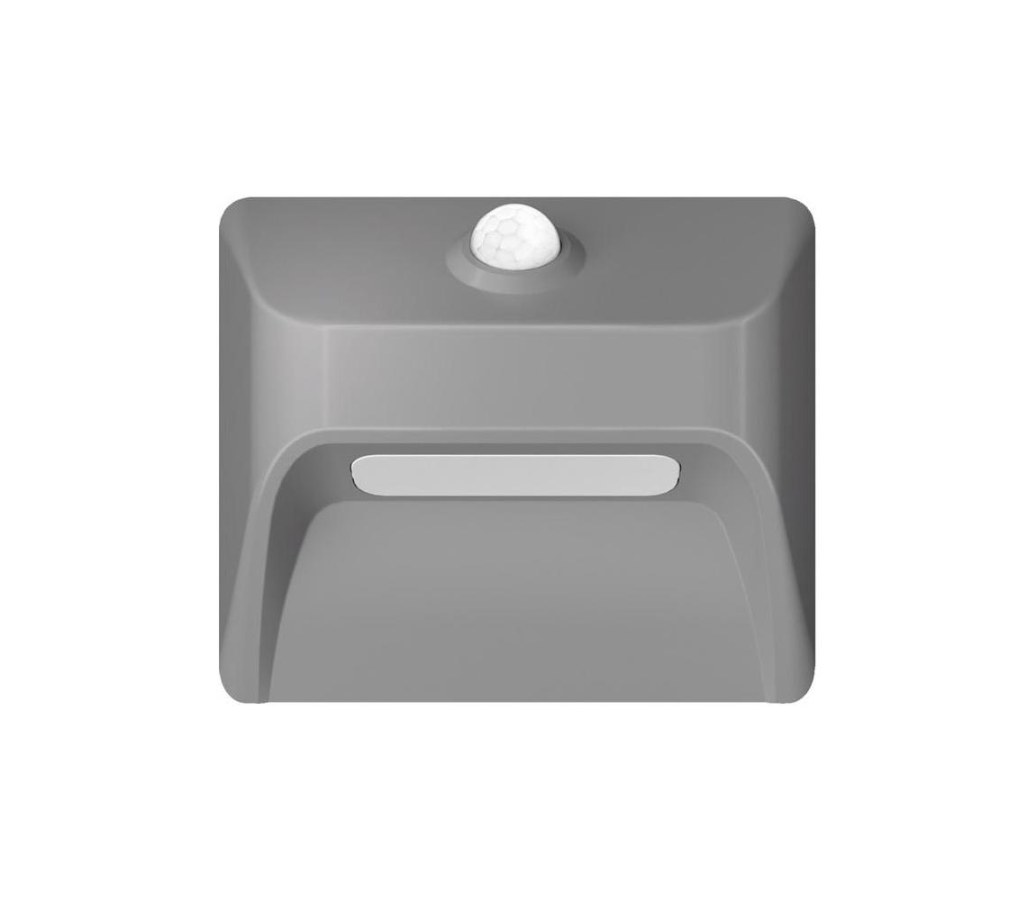 08309L - LED nabíjateľné schodové svietidlo so senzorom STEP LIGHT 0,3W/3,7V 2200 mAh IP53 sivé 08309L