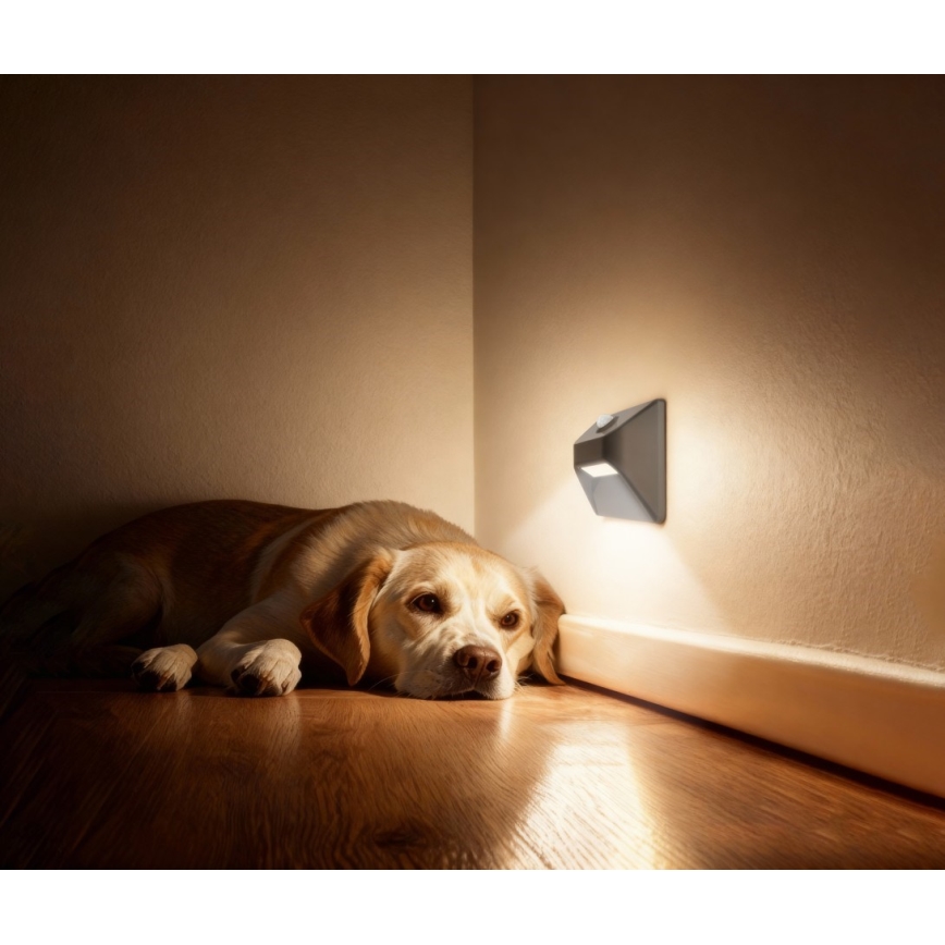 Immax 08309L - Nabíjateľné LED schodiskové svietidlo so senzorom STEP LIGHT LED/0,3W/3,7V 2200 mAh IP53 sivé