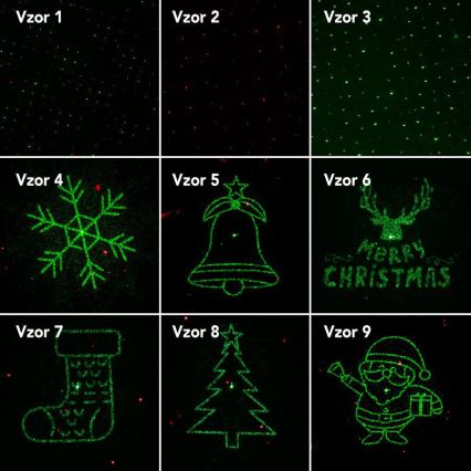 Vonkajší laserový projektor 7W/1,5A 6 motívov