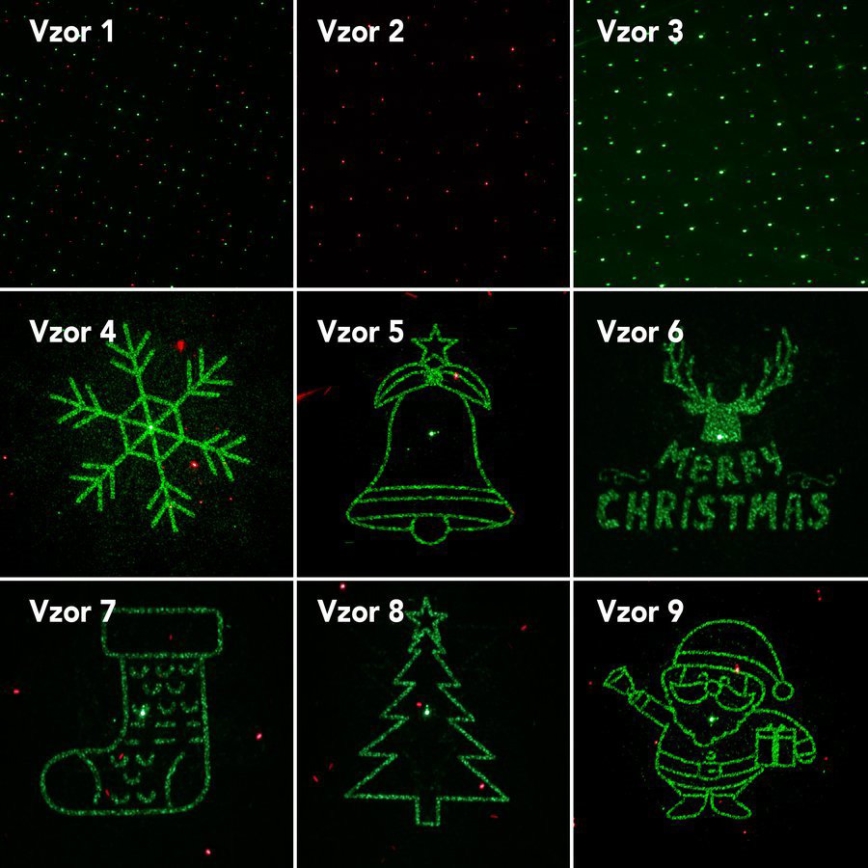 Vonkajší laserový projektor 7W/1,5A 6 motívov