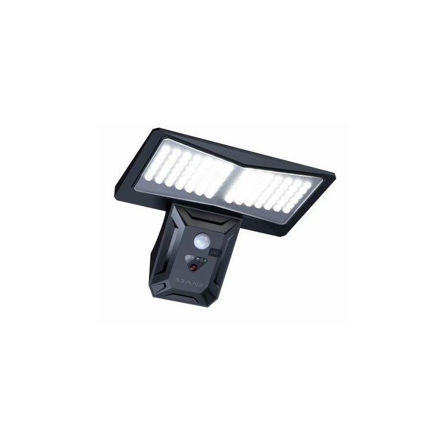 LED Solárne nástenné svietidlo so senzorom LED/2,6W/5,5V IP65 1800 mAh čierna
