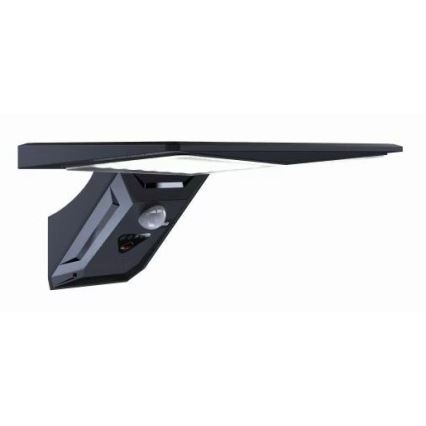 LED Solárne nástenné svietidlo so senzorom LED/2,6W/5,5V IP65 1800 mAh čierna