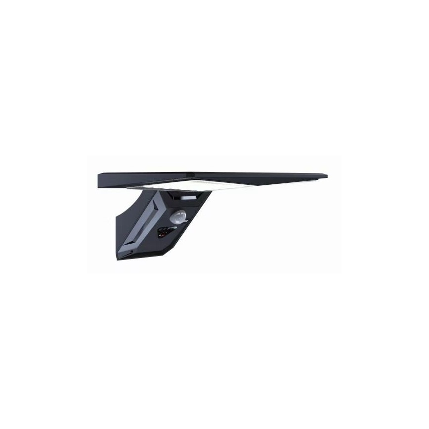 LED Solárne nástenné svietidlo so senzorom LED/2,6W/5,5V IP65 1800 mAh čierna