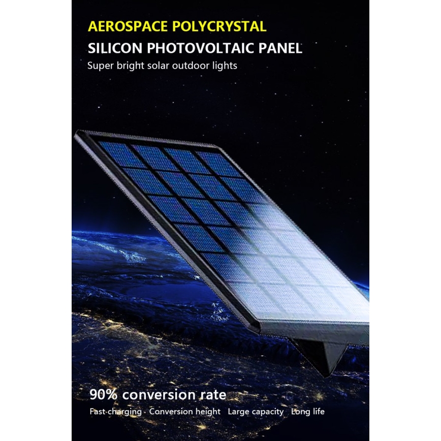 LED Solárne nástenné svietidlo so senzorom LED/2,6W/5,5V IP65 1800 mAh čierna