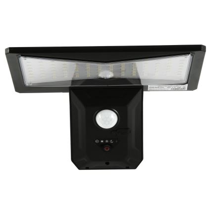 LED Solárne nástenné svietidlo so senzorom LED/2,6W/5,5V IP65 1800 mAh čierna