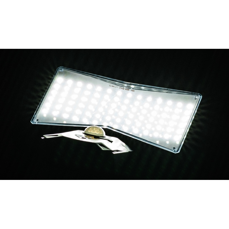 LED Solárne nástenné svietidlo so senzorom LED/2,6W/5,5V IP65 1800 mAh čierna