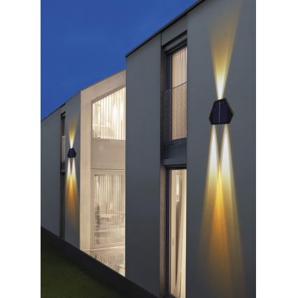 LED Solárne nástenné svietidlo so senzorom LED/2W/5V IP54 1300 mAh