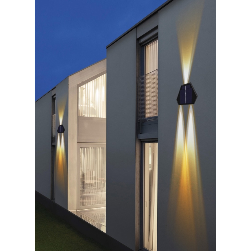 LED Solárne nástenné svietidlo so senzorom LED/2W/5V IP54 1300 mAh