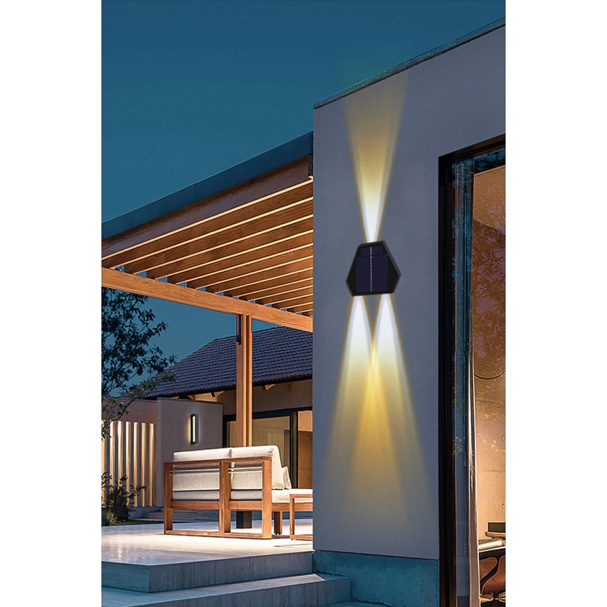 LED Solárne nástenné svietidlo so senzorom LED/2W/5V IP54 1300 mAh