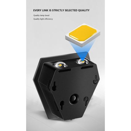 LED Solárne nástenné svietidlo so senzorom LED/2W/5V IP54 1300 mAh