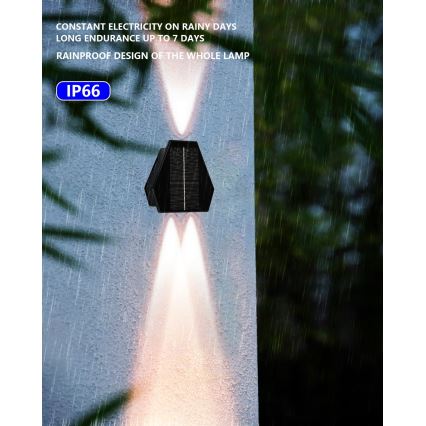 LED Solárne nástenné svietidlo so senzorom LED/2W/5V IP54 1300 mAh