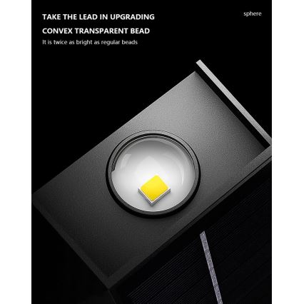 LED Solárne nástenné svietidlo so senzorom LED/2W/5V IP54 1300 mAh