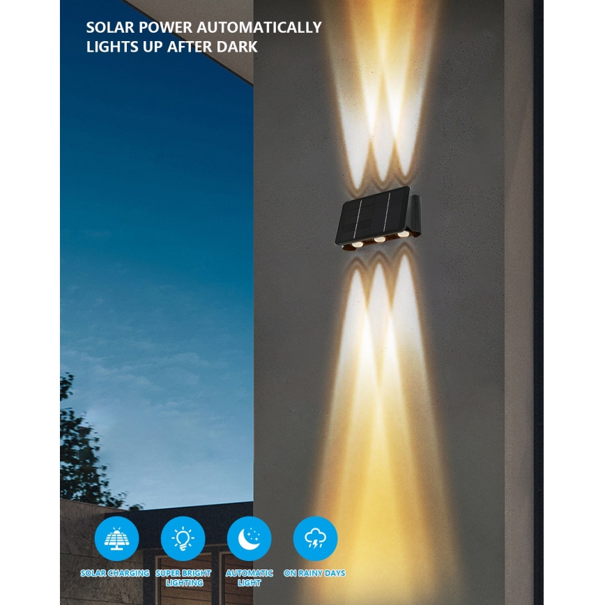 LED Solárne nástenné svietidlo so senzorom LED/2W/5V IP54 1300 mAh
