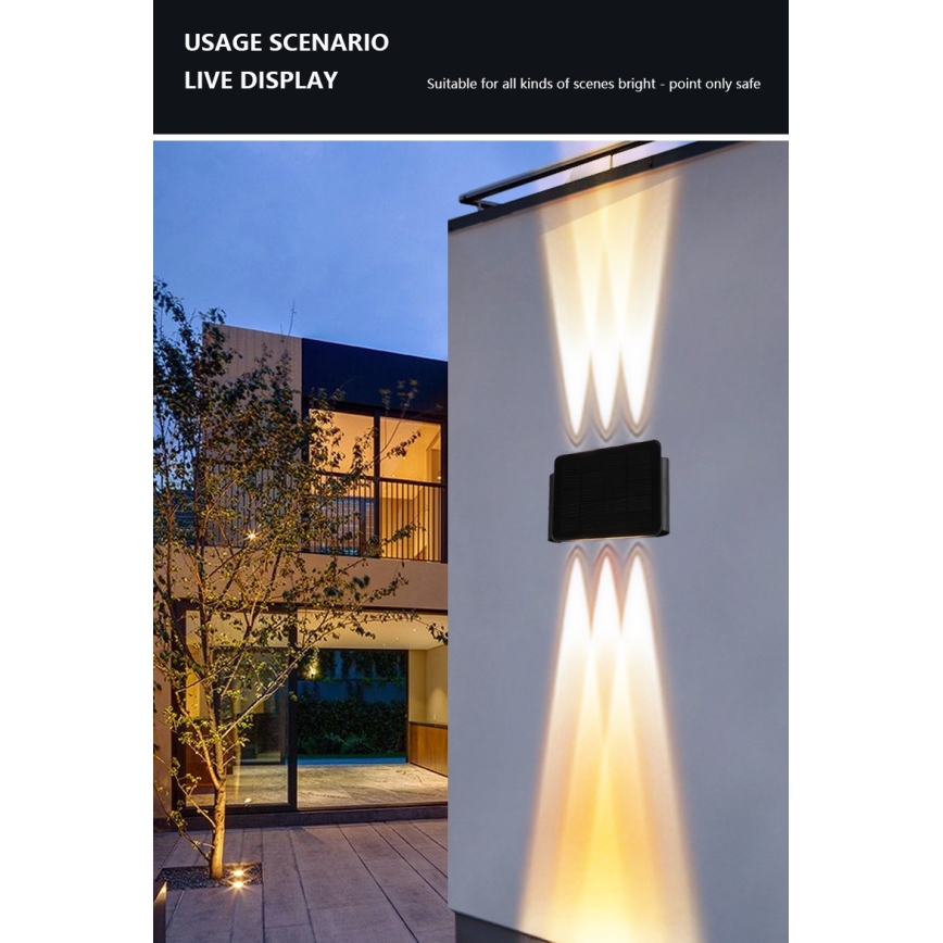 LED Solárne nástenné svietidlo so senzorom LED/2W/5V IP54 1300 mAh